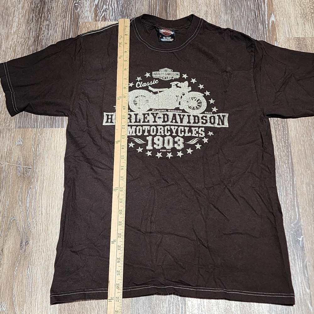 Harley Davidson Thunder Mountain Loveland Colorado Brown Shirt Men's M - Picture 8 of 8